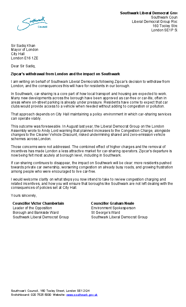 Zipcar letter