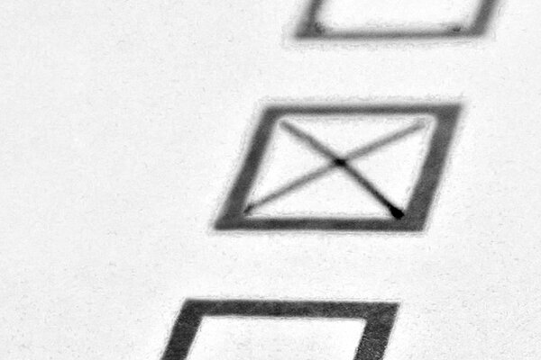 An X vote in a box